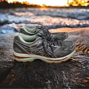 ASICS Gel Nimbus 19 Running Shoe Sneakers 9.5 Women’s Gray Blue